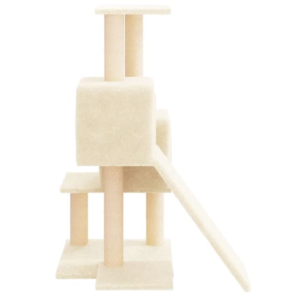 vidaXL Kattetre med klorestolper i sisal kremhvit 82 cm