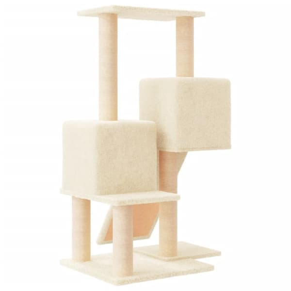 vidaXL Kattetre med klorestolper i sisal kremhvit 82 cm