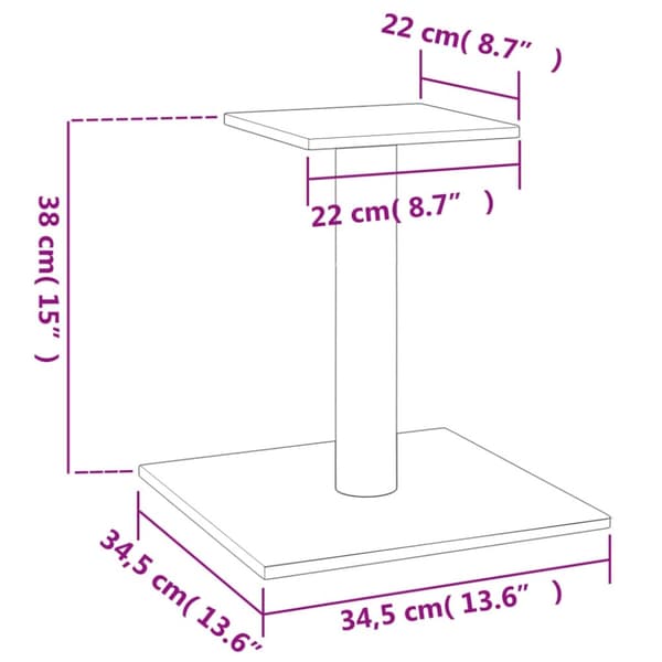 vidaXL Klorestolpe med platform mørkegrå 38 cm