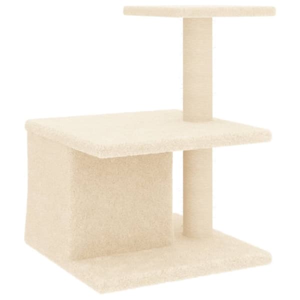 vidaXL kradsetræ med sisalstolper 48 cm cremefarvet