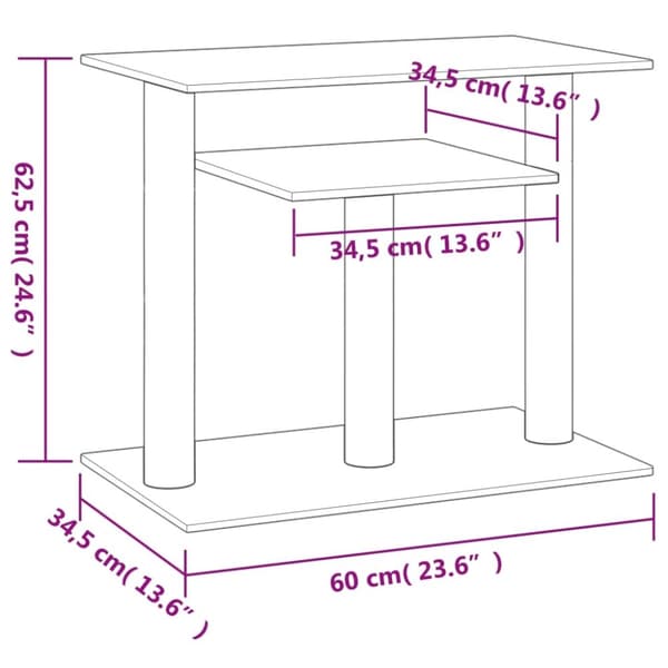vidaXL Klöspelare med plattform gräddvit 62,5 cm
