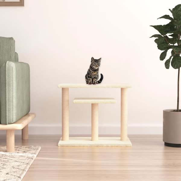 vidaXL Klöspelare med plattform gräddvit 62,5 cm