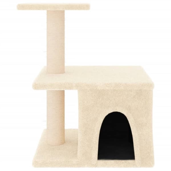 vidaXL Kattetre med klorestolper i sisal kremhvit 48 cm