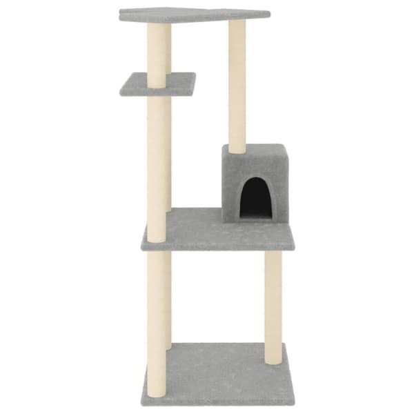 vidaXL Klösträd med sisalpelare ljusgrå 123 cm