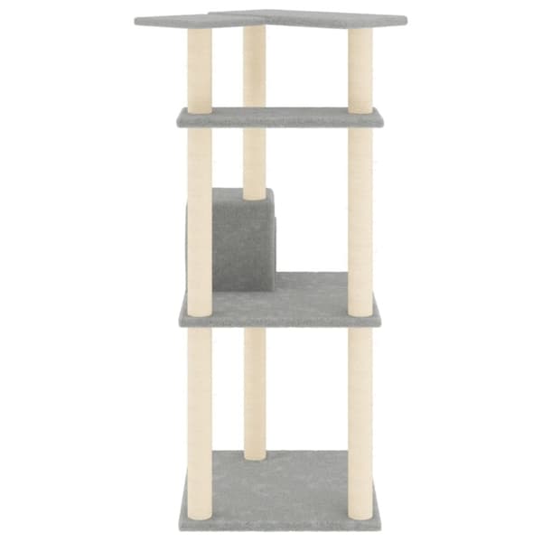 vidaXL Klösträd med sisalpelare ljusgrå 123 cm