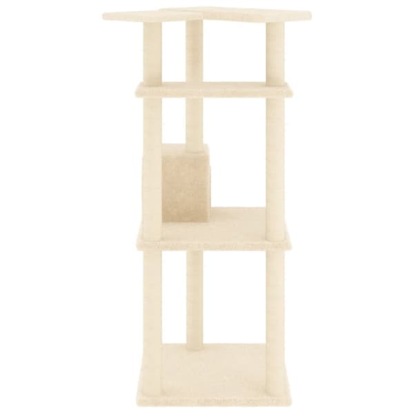 vidaXL kradsetræ med sisalstolper 123 cm cremefarvet