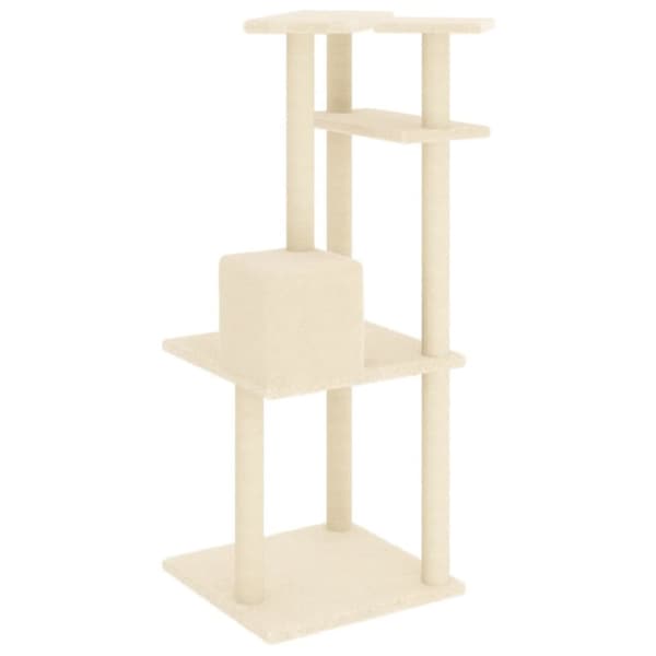 vidaXL kradsetræ med sisalstolper 123 cm cremefarvet