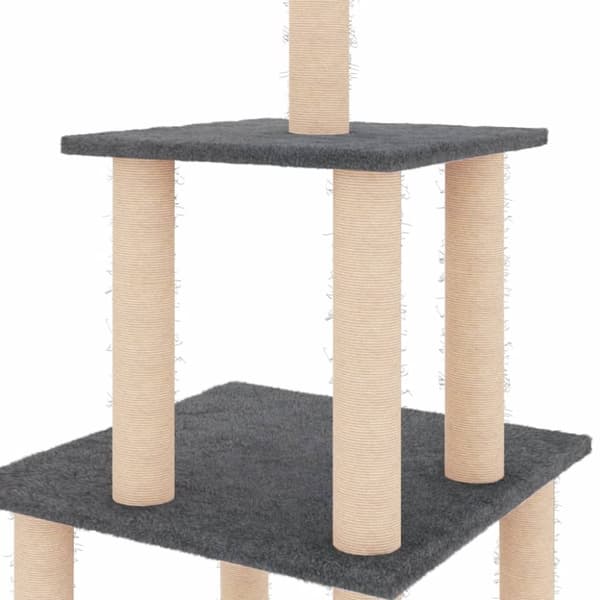 vidaXL Klösträd med sisalpelare mörkgrå 111 cm