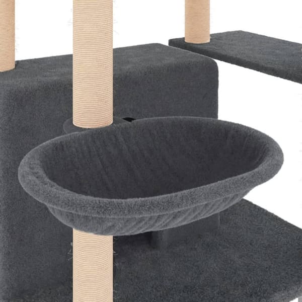vidaXL Kattetre med klorestolper i sisal mørkegrå 166 cm