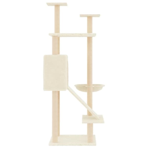 vidaXL Klösträd med sisalpelare gräddvit 153 cm