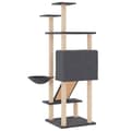 Miniatyrbilde 5 av 8: vidaXL Kattetre med klorestolper i sisal mørkegrå 153 cm