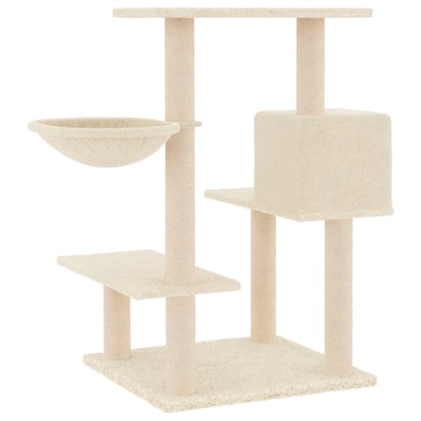 vidaXL Klösträd med sisalpelare gräddvit 82,5 cm