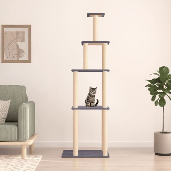 vidaXL Klösträd med sisalpelare mörkgrå 183 cm