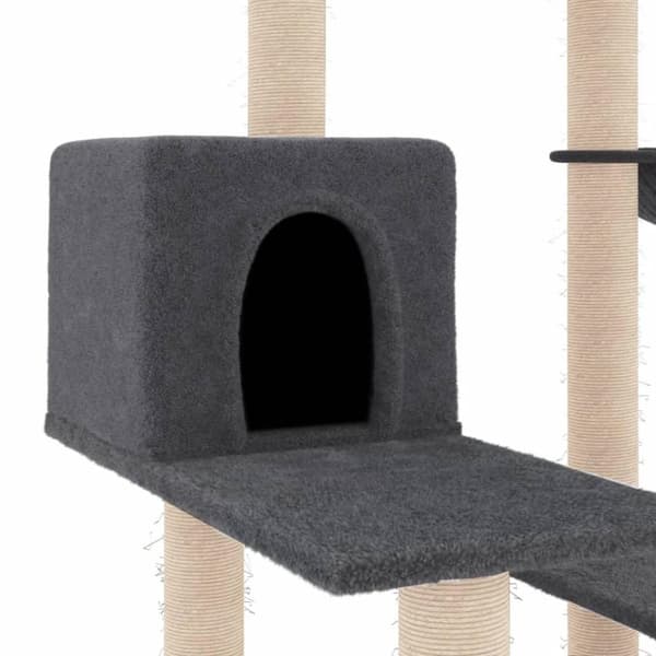 vidaXL Kattetre med klorestolper i sisal mørkegrå 82,5 cm