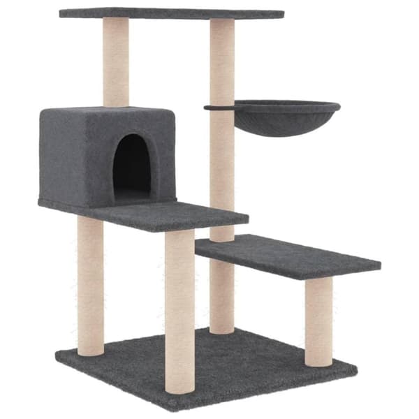 vidaXL Kattetre med klorestolper i sisal mørkegrå 82,5 cm