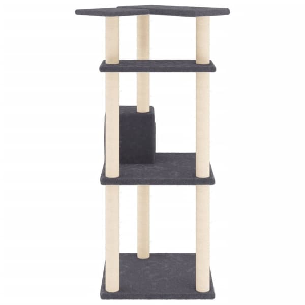 vidaXL Klösträd med sisalpelare mörkgrå 123 cm