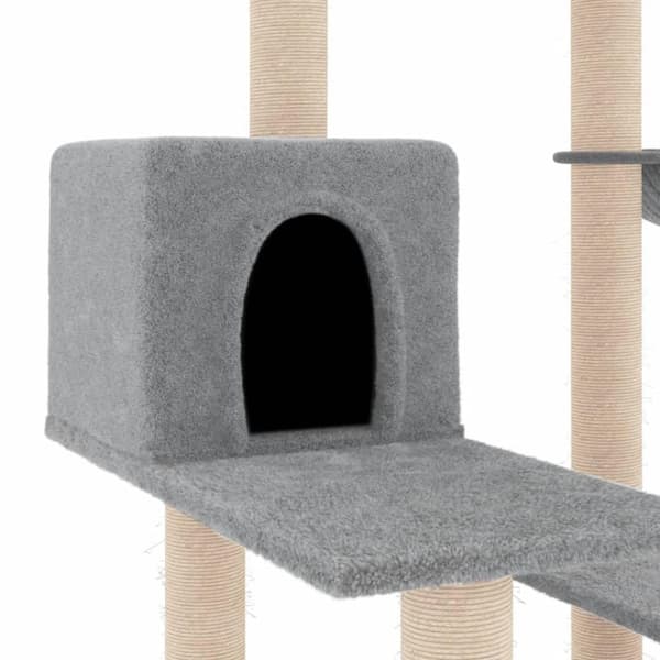 vidaXL Kattetre med klorestolper i sisal lysegrå 82,5 cm