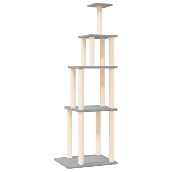 vidaXL Klösträd med sisalpelare ljusgrå 183 cm