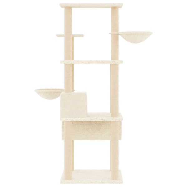vidaXL Katträd med klöspelare sisal gräddvit 141 cm