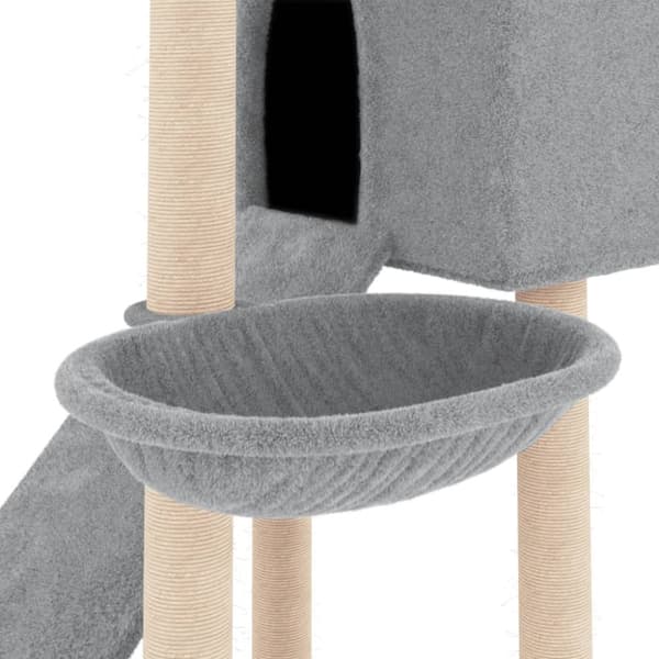 vidaXL Kissan kiipeilypuu sisal- raapimispylväillä vaaleanharm. 153 cm