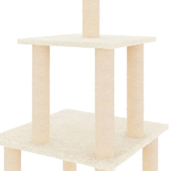 vidaXL Klösträd med sisalpelare gräddvit 111 cm