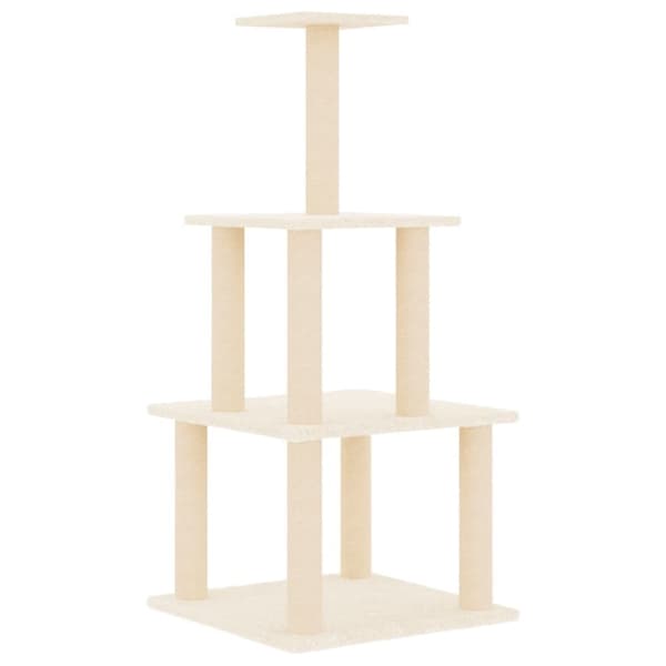 vidaXL Klösträd med sisalpelare gräddvit 111 cm