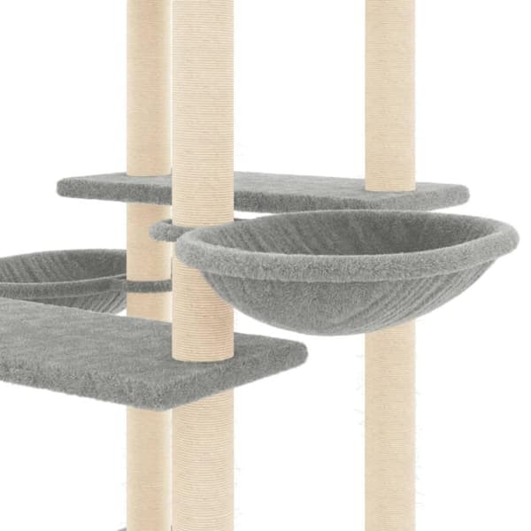 vidaXL kradsetræ med sisalstolper 133 cm lysegrå