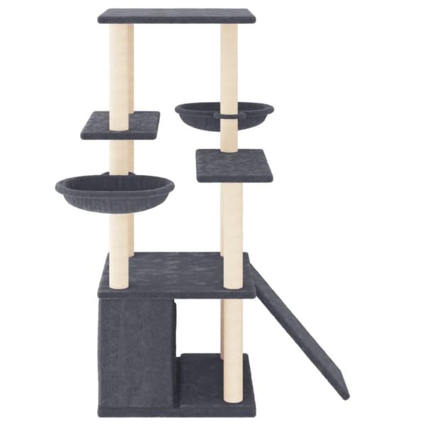 vidaXL Klösträd med sisalpelare mörkgrå 133 cm