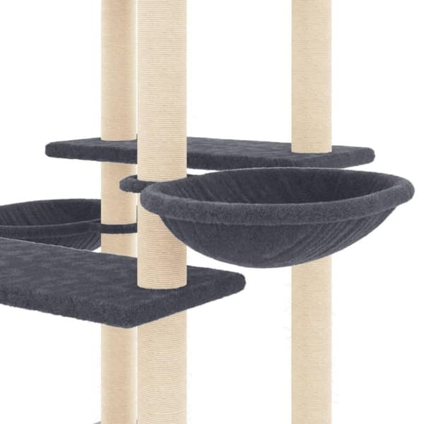 vidaXL Klösträd med sisalpelare mörkgrå 133 cm