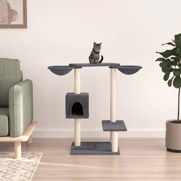 vidaXL Katträd med klöspelare mörkgrå 82 cm