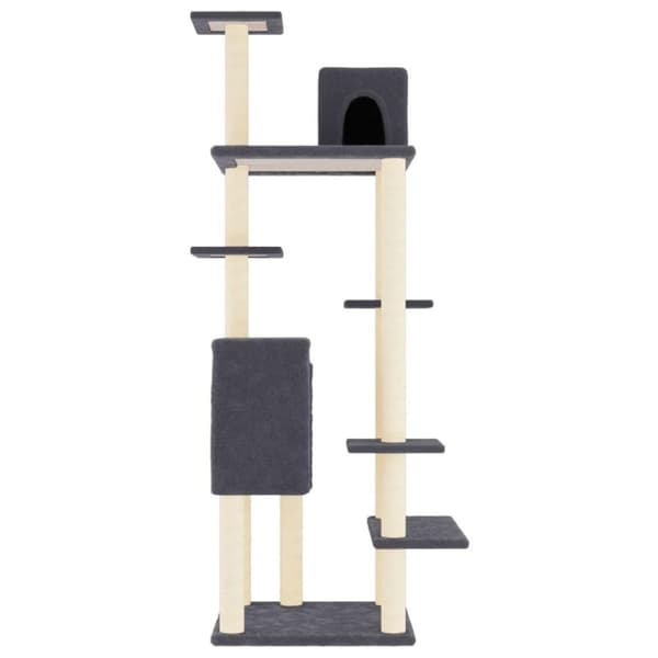vidaXL Klösträd med sisalpelare mörkgrå 154 cm