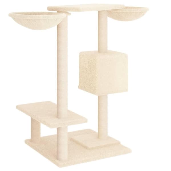 vidaXL Katträd med klöspelare gräddvit 82 cm