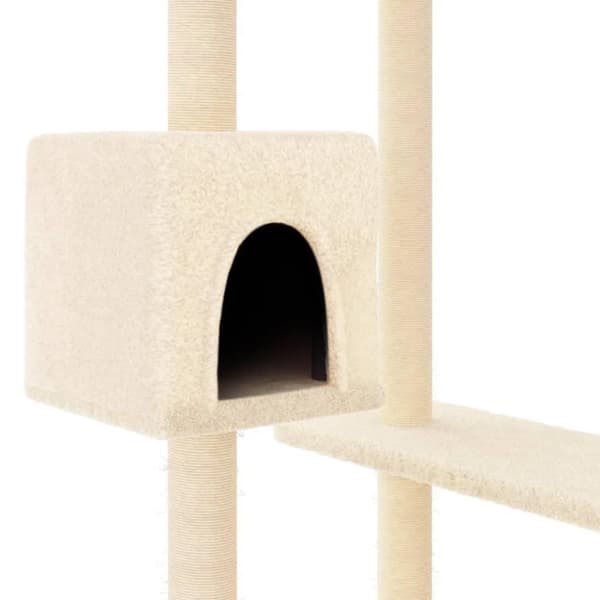 vidaXL Katträd med klöspelare gräddvit 82 cm
