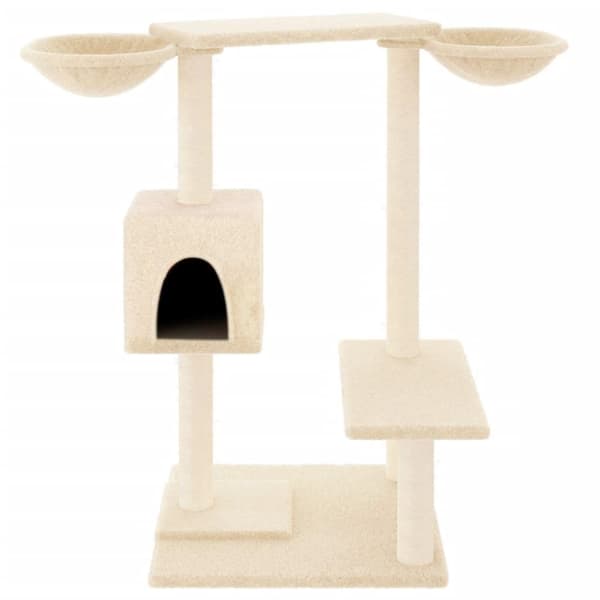 vidaXL Katträd med klöspelare gräddvit 82 cm