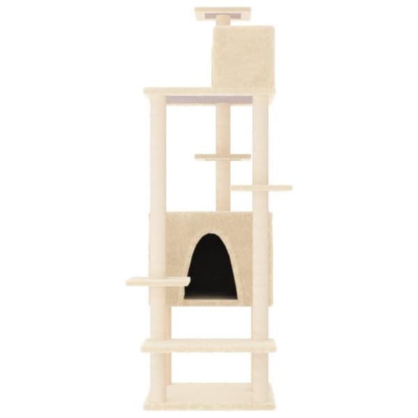 vidaXL Klösträd med sisalpelare gräddvit 154 cm