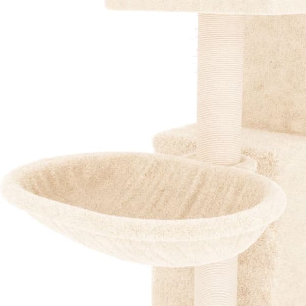 vidaXL Klösträd med sisalpelare gräddvit 83 cm