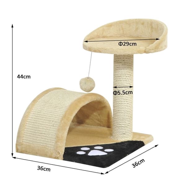 Rootz Cat Tree Sisal Pillars - Beige - Spånskiva, Plysch, Sisal - 14,17 cm x 14,17 cm x 17,32 cm