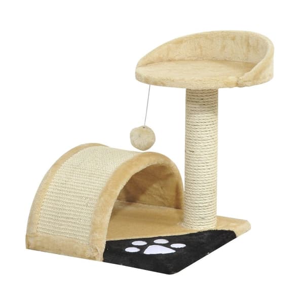 Rootz Cat Tree Sisal Pillars - Beige - Spånskiva, Plysch, Sisal - 14,17 cm x 14,17 cm x 17,32 cm