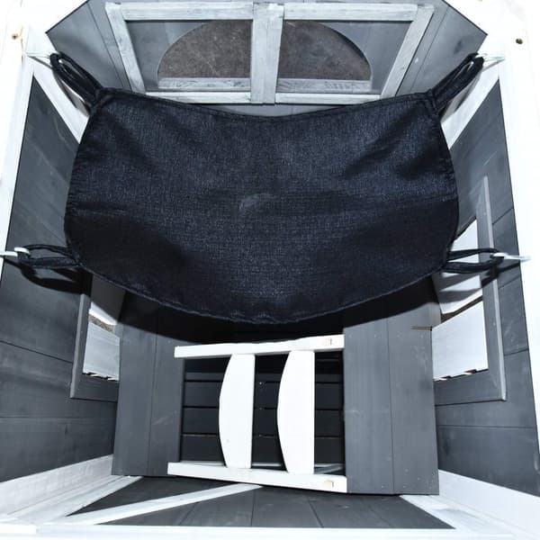 Rootz Cat House - Grå, Hvid - Fyrtræ, Asfalt - 23,22 cm x 21,65 cm x 42,91 cm