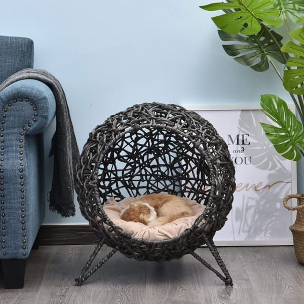 Rootz katthus med kuddar - grå - pvc, metalltråd, pp bomull - cm x cm x 22,83 cm