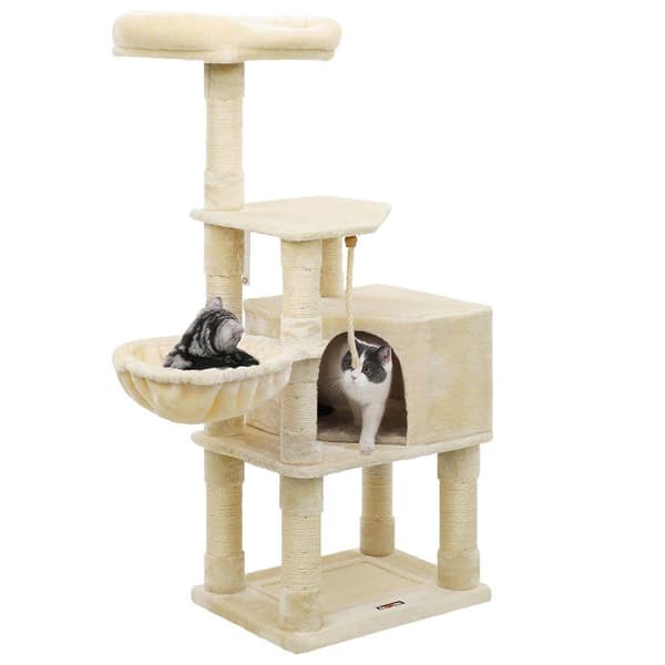 Rootz Cat Tree - Kradsestolpe med hule - kradsestolpe med kattekasseskab - Katteklatretræ - Katteaktivitetstræ - Kattelegetræ - Moderne kattetræ - Kat