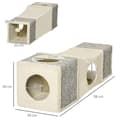 Miniatyrbild 3 av 7: Rootz Cat Tunnel - 2 Cat Caves - Kattsäng - Skraplappar och bollleksak - Spånskiva/Ludd/Sisal - Brun/Beige - 98cm x 30cm x 30cm