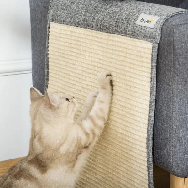 Rootz Scratch Mat - Naarmuuntumissuoja Sohva Sisal Scratch Matto Kissalle - Nojatuolisohva - Cat Scratch Mat - Harmaa - 130 x 45 x 0,3 cm