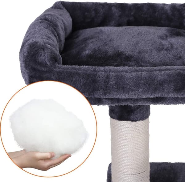 Rootz Cat Tree - Raaputustolppa - 6 tasoa - Riippumatto - Luola - Savunharmaa - 54 x 50 x 168 cm