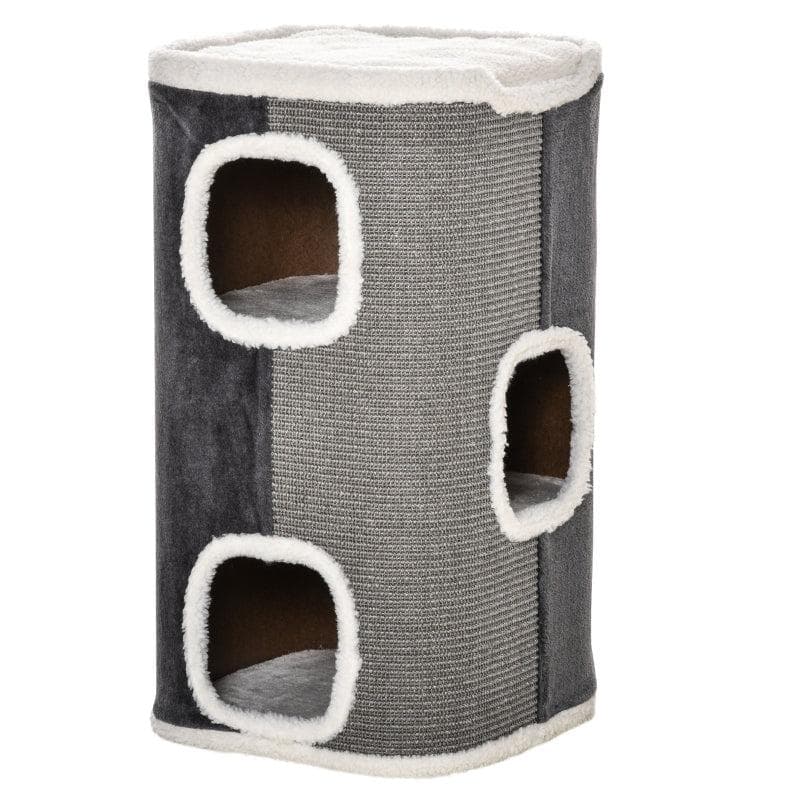 Rootz Cat Scratch Barrel Kattskrapstolpe 3 nivåer Cat Tree