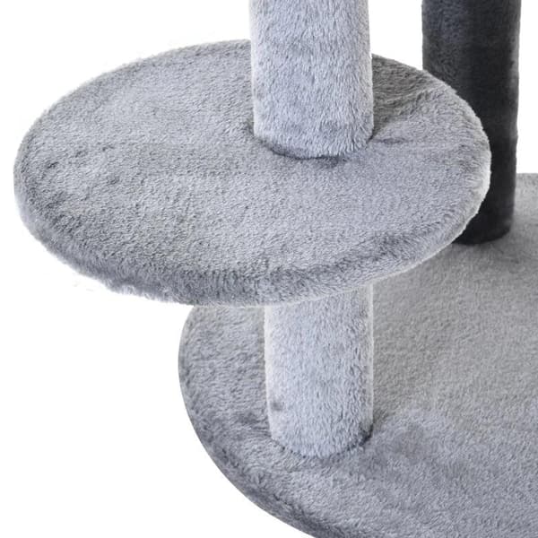 Rootz Cat Tree - Kissan aktiviteettipuu - Raapimistolpat - Kissaluola - Kissan talo - Harmaa - 48x48x104 cm