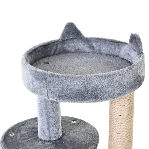 Rootz Cat Tree - Kissan aktiviteettipuu - Raapimistolpat - Kissaluola - Kissan talo - Harmaa - 48x48x104 cm