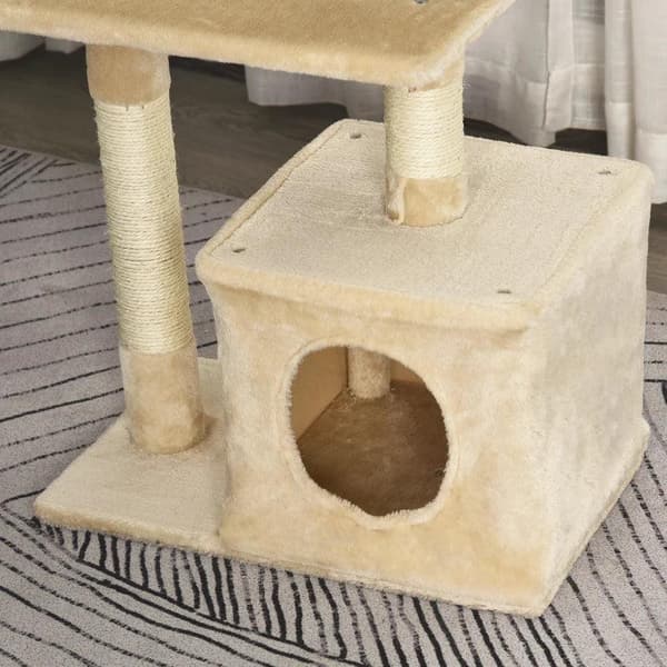 Rootz skrapstolpe - Cat Tree Tower - Sisal Cat Tree - Sisal skrapstolpar - Beige - 50 x 30 x 80 cm