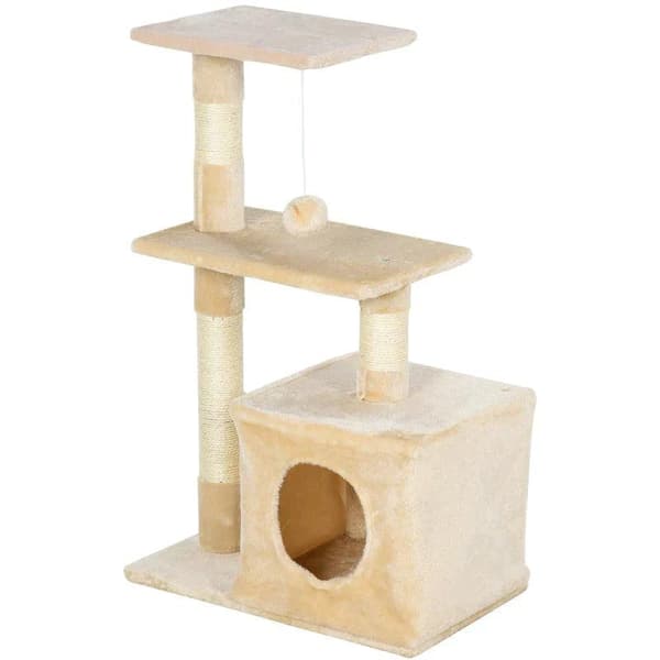 Rootz skrapstolpe - Cat Tree Tower - Sisal Cat Tree - Sisal skrapstolpar - Beige - 50 x 30 x 80 cm