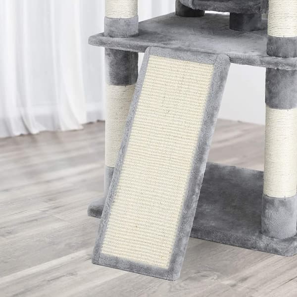 Rootz XXL Kradsestolpe til katte - Kattetræ - Grå - 60 x 55 x 172 cm